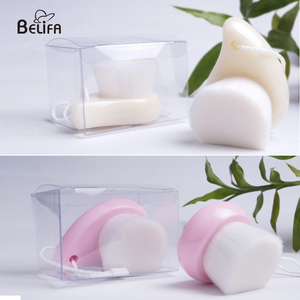 Commercio all'ingrosso manuale di sicurezza profonda pulizia viso cura della pelle del viso di lavaggio pennello con manico in plastica e super vegan morbidi capelli sintetici - Product Image 3