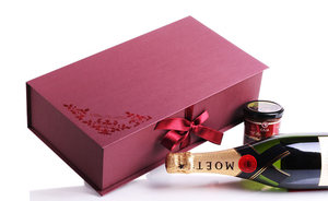 กล่องกระดาษแข็งกระดาษหรูหราริบบิ้นกล่องบรรจุภัณฑ์แม่เหล็กกล่องของขวัญไวน์พร้อมแม่เหล็ก - Product Image 2