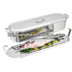 Classico Cuocitore per Pesce in Acciaio Inox con Griglia e Coperchio in Vetro, Lavabile in Lavastoviglie e Adatto al Forno, Ecologico per Cucina e Campeggio - Product Image 2