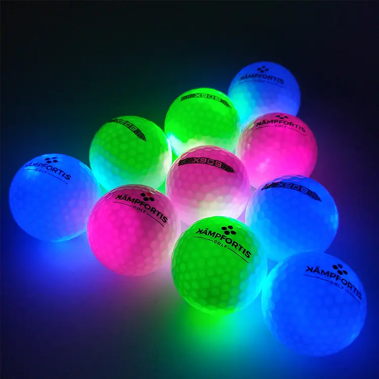 Balles de golf à vision nocturne de qualité professionnelle LED Ultra Bright Glow in The Dark Night LED Balles de golf