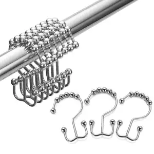 Anneau <span class=keywords><strong>Crochets</strong></span> de Rideau de Douche <span class=keywords><strong>pour</strong></span> Salle De Bain Douche Tringles à <span class=keywords><strong>Rideaux</strong></span> En Acier Inoxydable résistant à La Rouille En Métal Accessoires De Rideau - Product Image 1