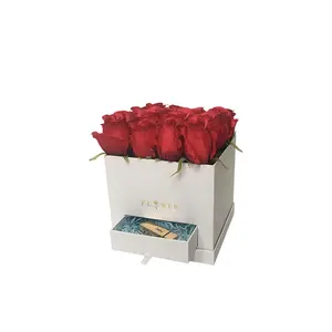 Boîte à cadeaux pour la saint-valentin 10 pièces, boîte à fleurs à tiroir carré, seau pour bonbons