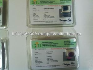 พลอยทับทิมและไพลินทรงคุชชั่นสีแดงธรรมชาติ 100% แท้จากอินเดีย หินมีค่า ขายส่ง ออกแบบตามสั่ง พลอยสีแดงใส - Product Image 1