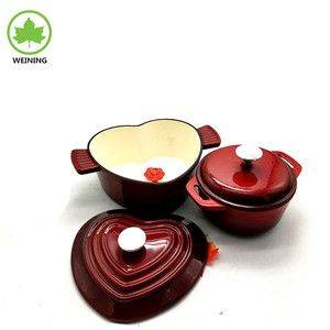 스테인리스 손잡이, Cerise 무쇠 네덜란드 오븐 2.5 quart를 가진 에나멜을 입힌 심장 - Product Image 2