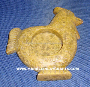 Magnifiques supports à bougies chauffe-plat en pierre ollaire anciens - Product Image 1