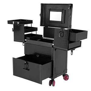 Uñas maquillaje caso Trolley de gran capacidad cosmética caja de equipaje rodante Multi-capa de salón de belleza tatuaje maleta Trolley - Product Image 2