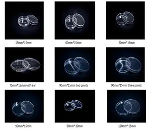 Disposable Sterile Contact 55/65mm Petri Culture Dish For Lab 60mm Plastic Petridish With Grid