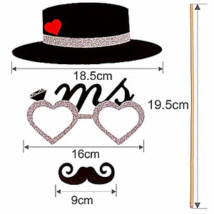 Mr Mrs Amore Appena Sposato Carta di Stile Europeo Photo Booth Puntelli Per La Cerimonia Nuziale Da Sposa Doccia Festa di Fidanzamento - Product Image 2