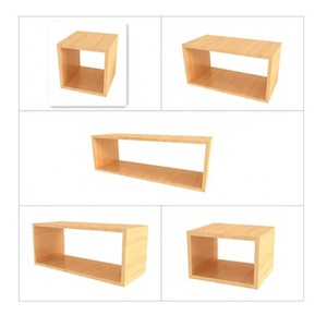 Étagère de rangement pour livres en cube en <span class=keywords><strong>bois</strong></span> à double fixation murale pour cuisine salon salle de bain porte-pot de fleurs suspendu décoratif pour bricolage personnalisé - Product Image 3