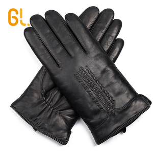 <strong>Mens</strong> Thick <strong>Black</strong> Handjob Goatskin Driving <strong>Leather</strong> <strong>Gloves</strong> in Europe for <strong>Men</strong> - Product Image 2