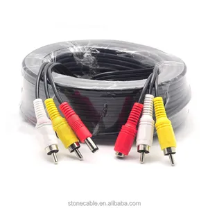 5m 10m 15m 20m 30m 40m 2RCA de Audio y vídeo de alimentación DC Cable AV todo-en-uno línea de extensión de Cable para la cámara del CCTV DVR