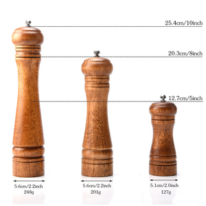 Moulin à sel et poivre de 10 pouces, salières et poivrières en <span class=keywords><strong>bois</strong></span>, moulin à poivre en <span class=keywords><strong>bois</strong></span> - Product Image 6