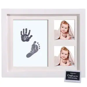 Baby Hand und Fuß Tinte Foto Rahmen, neugeborenen Baby Massivholz Hand und Fuß Tinte Foto Handabdruck Kit Für Neugeborene Babys