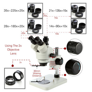 Microscope trinoculaire stéréo, résolution vidéo 1080P, vente directe d'usine, bon prix, caméra HD, microscope trinoculaire stéréo - Product Image 2