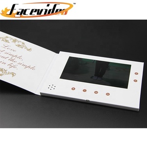 Hign qualità di stampa 7 pollici <span class=keywords><strong>display</strong></span> LCD biglietto di auguri video video del matrimonio invito carta regalo di video brochure biglietto di ringraziamento
