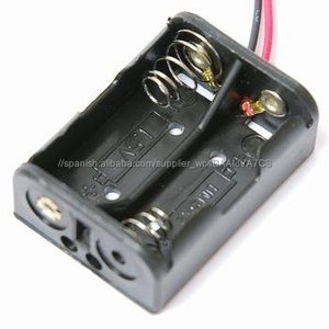 Negro Caja Del Sostenedor de Batería para 2 x N-Celular (UM-5 * 2) con Cables - Product Image 3