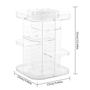 Square Rotating Cosmetic <strong>Storage</strong> <strong>Rack</strong> 360 Degree Cosmetic Frame <strong>Storage</strong> Box Display Case Adjustable Makeup Organizer - Product Image 4