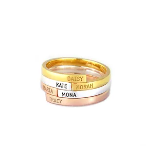 Commercio all'ingrosso Inciso Su Misura Personalizzati Anello In Oro <span class=keywords><strong>Nome</strong></span> Disegni - Product Image 1