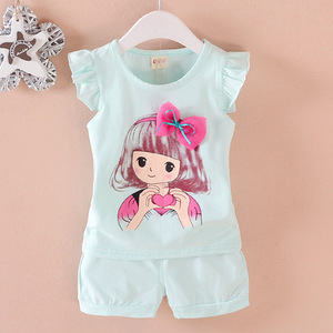 하오 아기 새로운 크리 에이 티브 모델 어린이 착용 반팔 여름 정장 패션 투피스 복장 정장 - Product Image 4