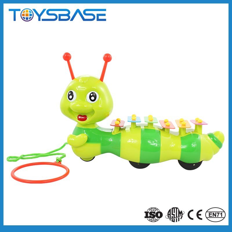 Тянущий гусеничный инструмент, пластиковое пианино, игрушки, музыкальная игрушка для детей