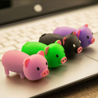 Memoria USB con Diseño de Cerdito Rosa de Dibujos Animados, 8GB, 16GB, 32GB, 64GB, 128GB, 256GB, USB 2.0, Regalo