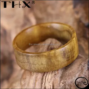 अद्वितीय गोल्डन प्राकृतिक Solide लकड़ी शादी की अंगूठी डिजाइन सोने आबनूस अंगूठी