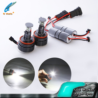 Bdeals Phare LED 20W 6500K pour E60/E87/E82/E89/E92/E70/E71H8 avec Anneaux Halo Angel Eyes Certifié CE