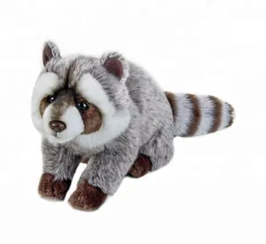 Custom Lifelike Sitting Raccoon Plush Toys Big Eyed Small Raccoon Stuffed Animal Toy Early Education Toys Gift For Kids