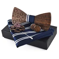 رخيصة بروش دبوس ربطة القوس فيونكة مخصص طوق رجل الصبي هدية مربع الخشب بووتيس و المنديل مجموعات من الخشب التعادل