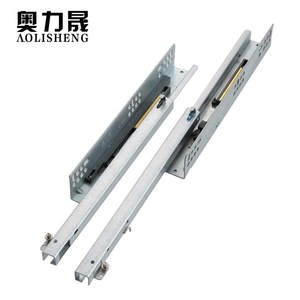 ancho muebles de buffer de acero de metal oculto cierre suave diapositivas del cajón ferroviario para gabinete de muebles - Product Image 1