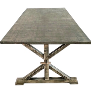 Tavolo da Pranzo Pieghevole in Legno Massello di Alta Qualità Stile Rustico per Uso Esterno e Ristoranti - Product Image 4