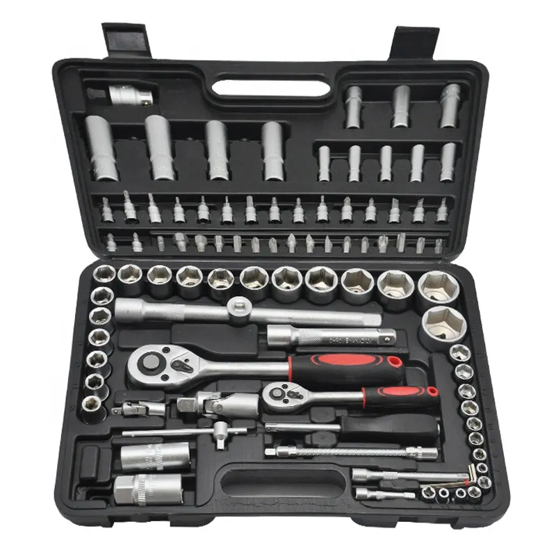 94PCS Hand Tool Sets Auto Repair 1/4"Dr. and 1/2"Dr. Socket Wrench Set