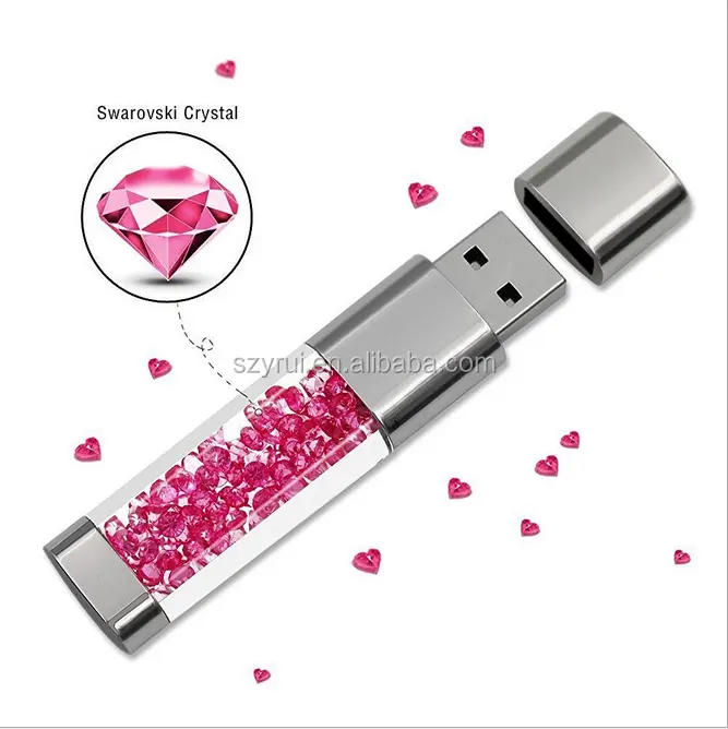 Pendrive de 4g y 8g para joyería, pendrive de 16gb, 32gb, 64gb, 128gb, unidad flash usb, 2,0, logotipo personalizado, palos de memoria de cristal de diamante 3,0