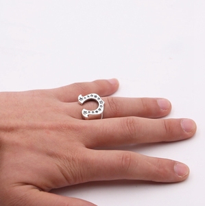 Bagues en argent sterling 925 uniques de style designer personnalisé en forme de <span class=keywords><strong>fer</strong></span> <span class=keywords><strong>à</strong></span> <span class=keywords><strong>cheval</strong></span> porte-bonheur pour femmes, bijoux tendance pour les fêtes - Product Image 6