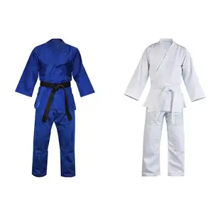 Wholesale Judo Uniform 100% Cotton 800+280g White Gi Unisex Judogi PP Bag Each Set, Export Standard Carton Box Outside Judo Belt