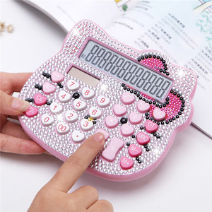 Calculadora de Papelería con Diseño de Gatita, Estilo Coreano, con Cristales Micropavimentados - Product Image 4