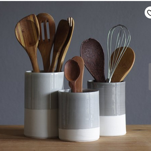 FENN, juego de soporte para utensilios de cocina de cerámica al por mayor, cuchara blanca y gris, tenedor, estante para utensilios - Product Image 2
