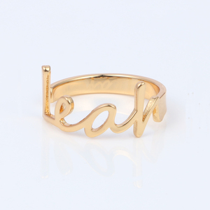 SJ Anello Nome Personalizzato per Gli Uomini e Le Donne Personalizzati Inciso Il Nome di Fatti A Mano Anello Regolabile Anello di Cerimonia Nuziale - Product Image 3