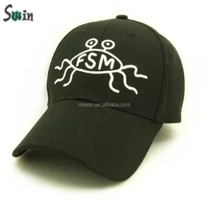 Fournisseurs de chapeaux bon marché en gros bas quantité minimale de commande casquette de baseball noire à 6 panneaux avec logo brodé personnalisé