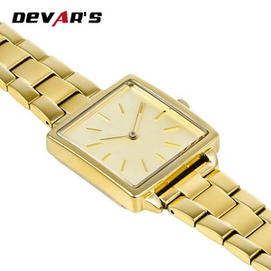 Pieno personalizzato oro 316L in acciaio inox vigilanza del quadrato <span class=keywords><strong>per</strong></span> le <span class=keywords><strong>donne</strong></span> OEM private label orologio da polso - Product Image 3