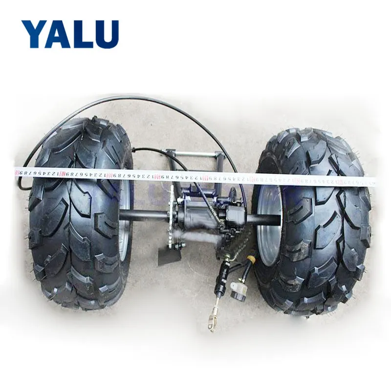 ATV aksesuarları DIY iki tekerlekli motosiklet modifiye üç tekerlekli bisiklet arka aks süspansiyonu 8 inç lastik ile fren arka aks
