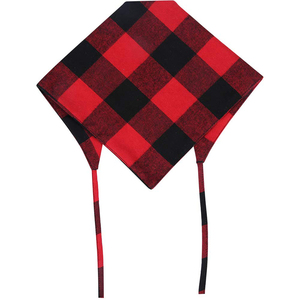 Bandana triangulaire écologique pour chien, été/hiver, 100% coton, imprimé à carreaux rouges, ensemble d'accessoires, petite taille - Product Image 5