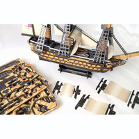 Modèle de bateau HMS Victory, kit de construction de bateau miniature, puzzle 3D en papier fait main, jouet éducatif DIY Union World, pour les enfants de 0 à 24 mois