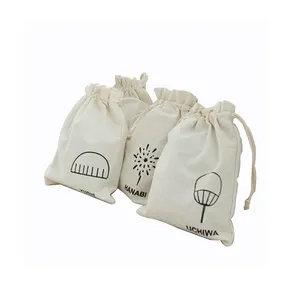 Easy design silk-screen gift canvas bag draw string