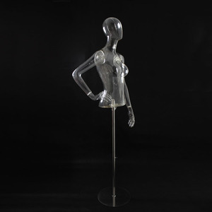 Modieuze Clear Mannequins Transparante Vrouwelijke Oefenpop Vrouwen Bovenlichaam Mannequin Met Hoofd Gemaakt In Xinji Fabriek - Product Image 4