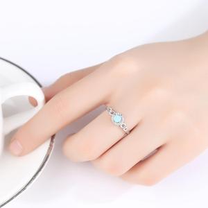CZCITY <strong>Opal</strong> Engagement Wedding <strong>Ring</strong> 925 Silver Tiny CZ Around Round Rhodium Real <strong>Gold</strong> Plate Women <strong>Rings</strong> - Product Image 3