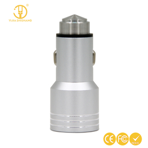 Fábrica Buena <span class=keywords><strong>Precio</strong></span> Aluminio 2 Port USB Car Charger 12V Seguridad Hammer Car Adapter para <span class=keywords><strong>iPhone</strong></span> iPad Tablet PC Mobile - Product Image 1