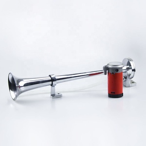 Corne de train en aluminium étanche 12V, 105-118dB, longue corne <span class=keywords><strong>à</strong></span> <span class=keywords><strong>air</strong></span> puissante, cuivre pur, universelle, coaxiale, alarme de sécurité pour <span class=keywords><strong>voiture</strong></span> - Product Image 1
