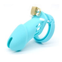 Dispositivo de Castidad para hombres, jaula de pene con 5 anillos de tamaño, Control de silicona, cómoda, duradera, personalizada, productos sexuales