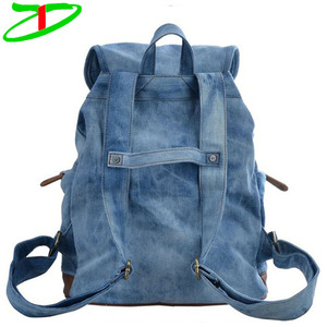 <span class=keywords><strong>Sac</strong></span> à <span class=keywords><strong>dos</strong></span> vintage en toile bleu <span class=keywords><strong>jean</strong></span> - Product Image 3